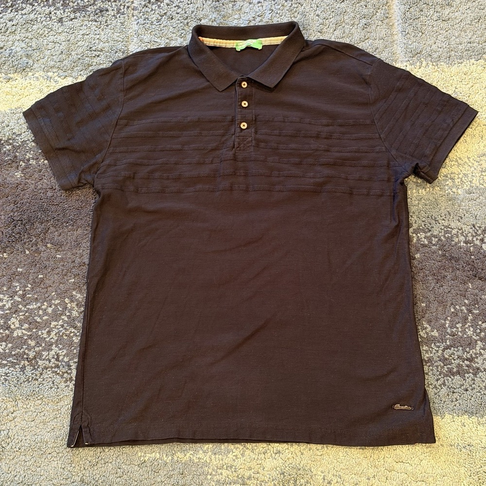 United Colors of Benetton Navy Blue Short Sleeve Polo Shirt Men's XL Preppy